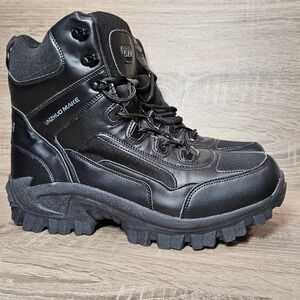 UNZHUO MAKE 5.AA Mens Black Tactical Combat Boots Side Zip Work‎ Hiking Size 13
